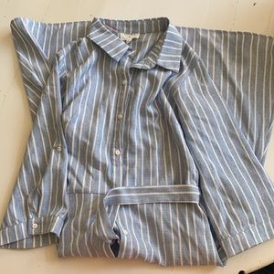 Everly blue and white striped dress